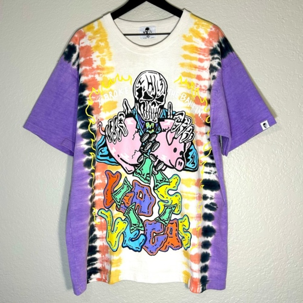 Warren Lotas Break the Bank T Shirt Tie Dye Tee Oversized WL Las Vegas